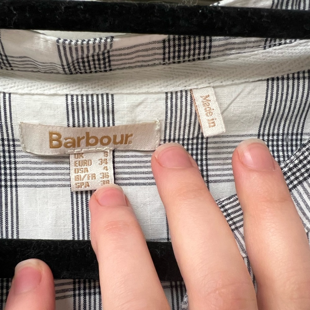Barbour Seamills Midi Dress Checkered Gingham Prairie Dress - Picture 5 of 9
